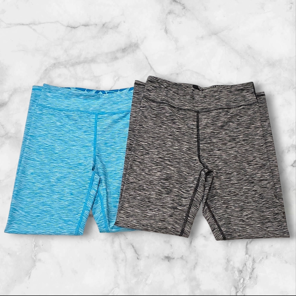 BUNDLE OF TWO Fila Black and Blue Athletic Gym Leggings Size Large (L) B55